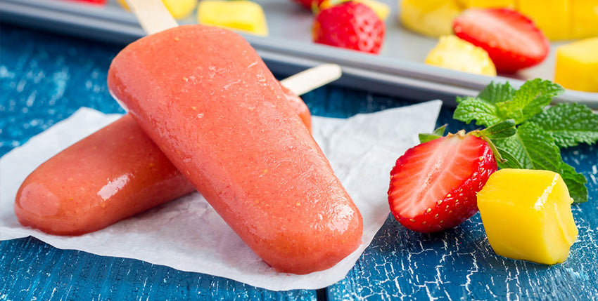 Strawberry Mango Chia Seed Popsicles